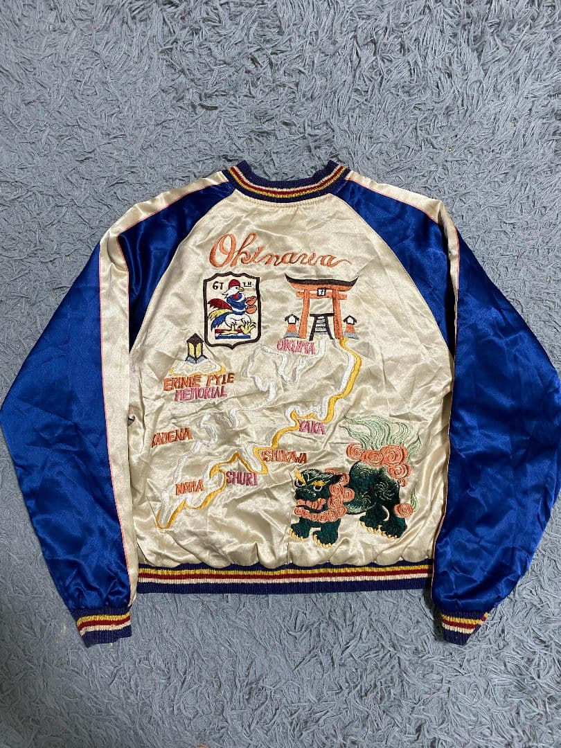 激レア 東洋エンタープライズ スカジャン 鷹&沖縄MAP柄 ブルーノマーズ