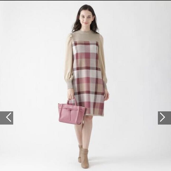クレストブリッジチェックジャカードニットワンピースクレストブリッジ