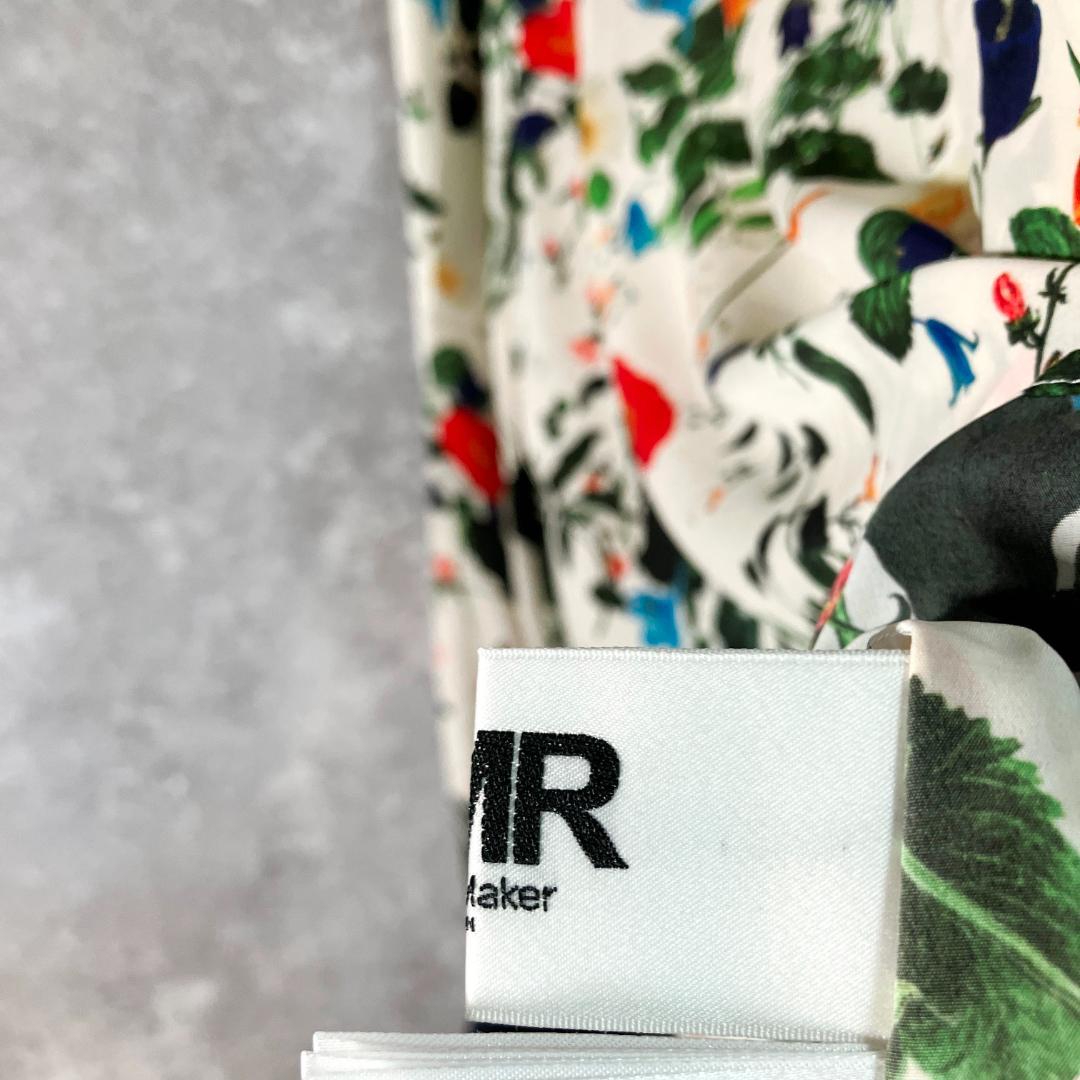 NOISE MAKER ブラウス アイボリー ネイビー 花柄 丸ネック 長袖