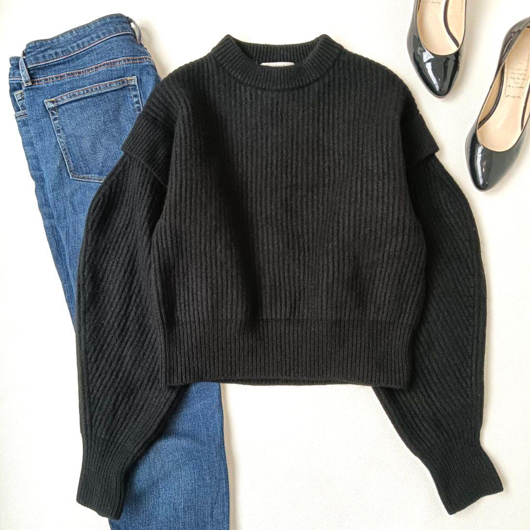 極美品✨ ローヘンLOHEN レイヤードスリーブニット ハイネック