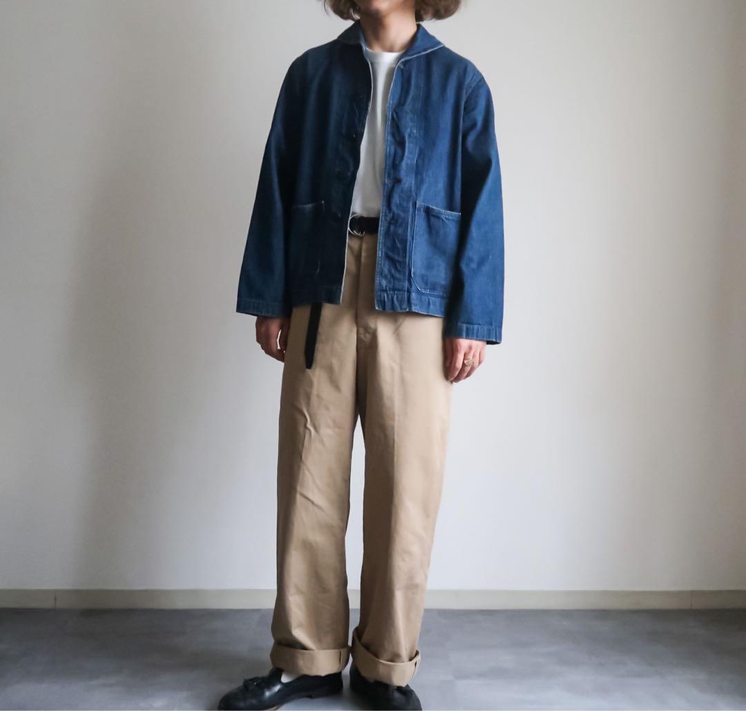 1940's US NAVY ヘチマ襟 ショールカラー デニムカバーオール - メルカリ