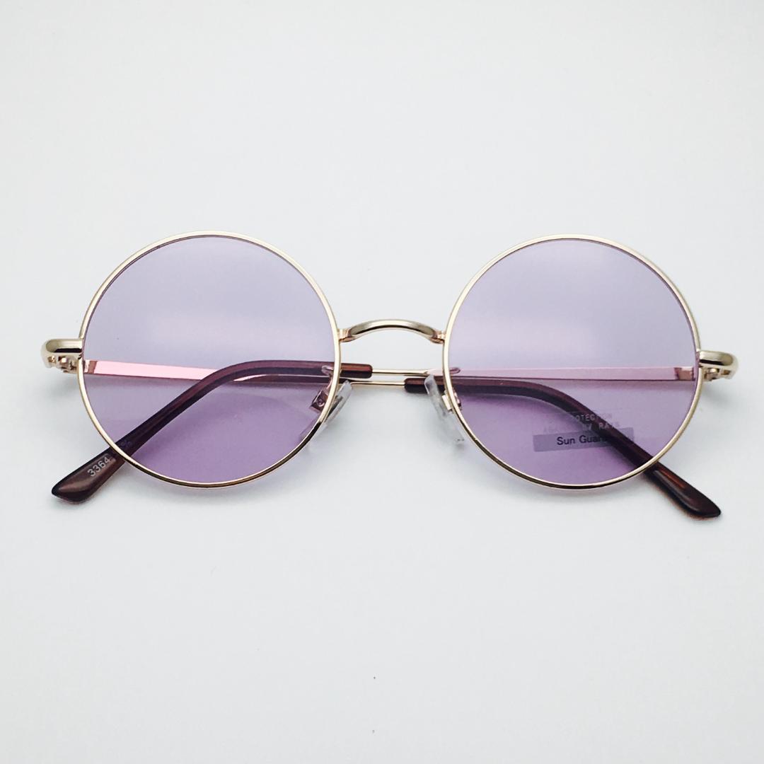 ラウンド型/丸サングラス/H43/パープル/メンズ・レディース兼用 - メルカリ