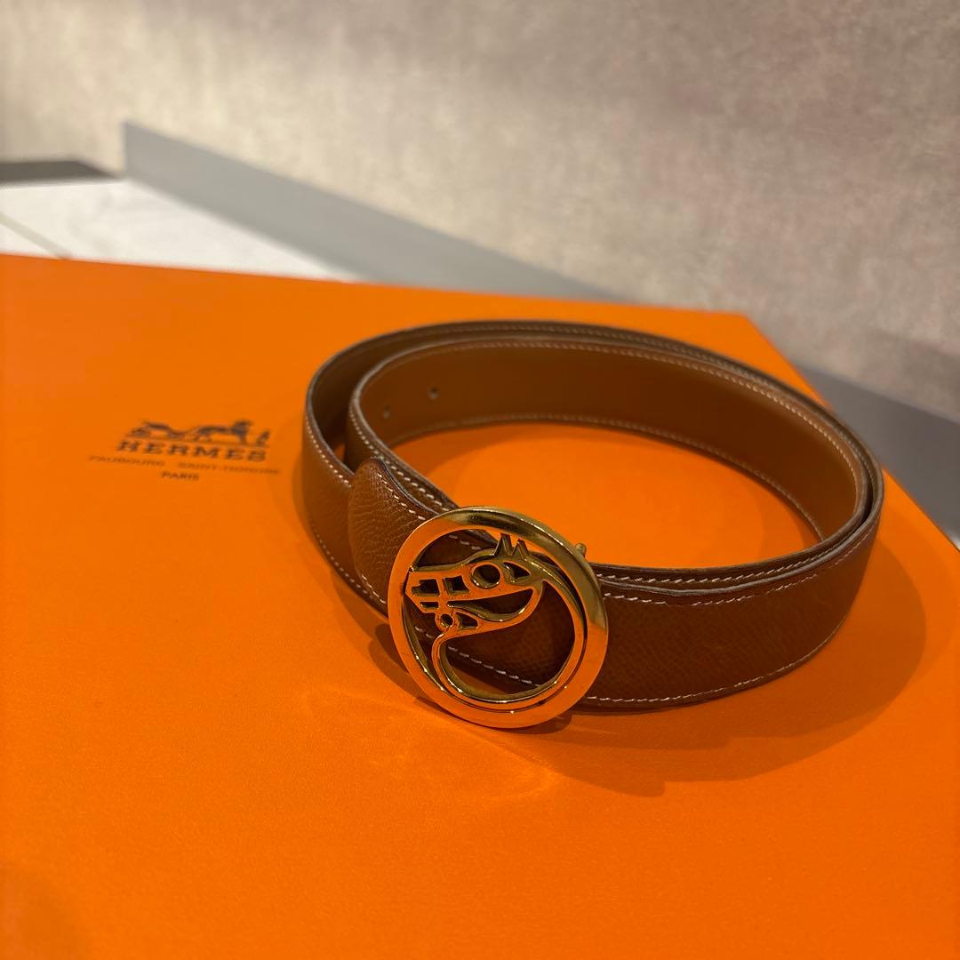 HERMES ホースバックル　ベルト　リバーシブル　ヴィンテージ HERMES（エルメス） ベルト リバーシブル バックル ○Z刻印 レザー H