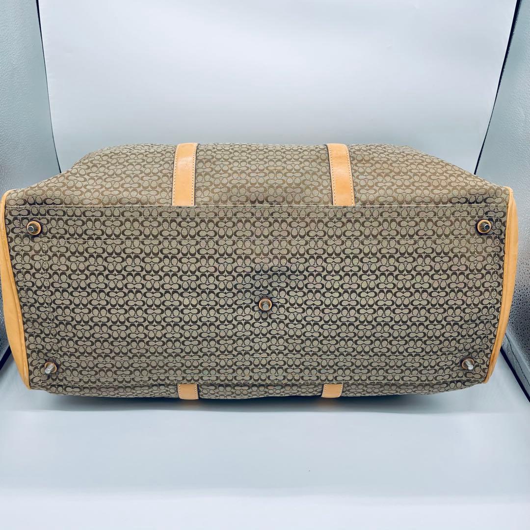 コーチ シグネチャー ボストンバッグ F77013 ベージュ系 大型