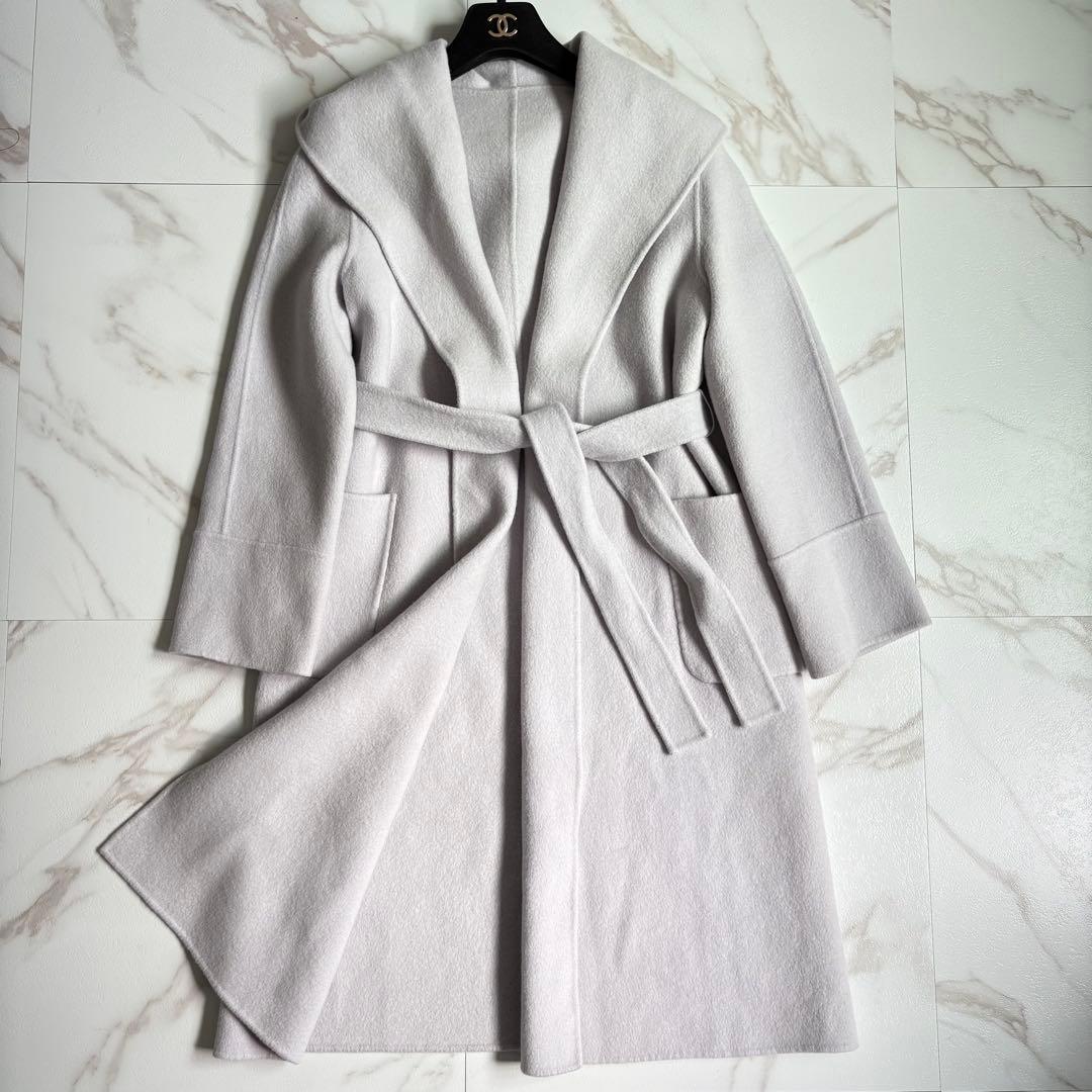 人気◇ANAYI フーデット シャルム リバー コート パープル 38 M - メルカリ