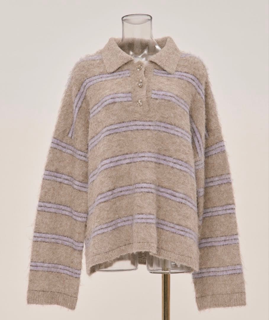 しぃ様専用】loin nuit ロワンニュイ ストライプパターンボタンニット