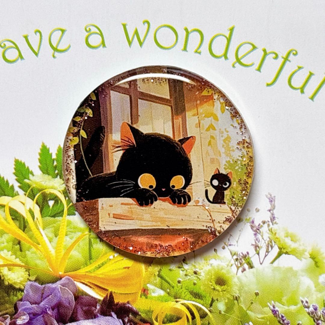 レジン 手書き 猫 うさぎ ヘアゴム ブローチ ポニーフック No.1335の