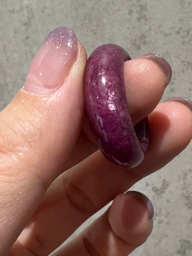 ルビー くり抜きリング - メルカリ