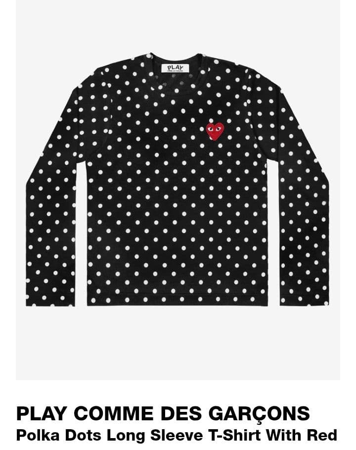 XS PLAY COMME DES GARÇONS ポルカドット長袖Tシャツ - メルカリ