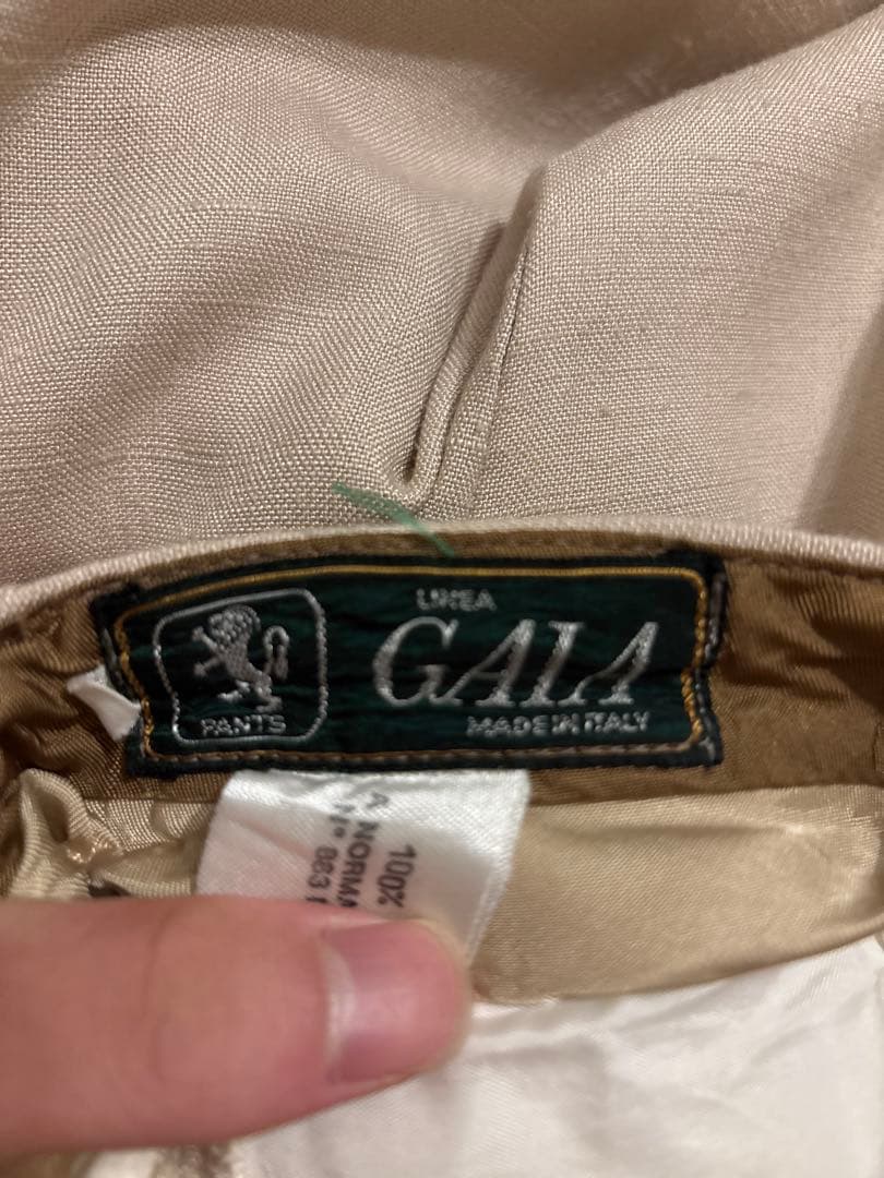 あ*お様 50s 60s 70s レーヨンスラックス ベージュ 白 viscos - メルカリ