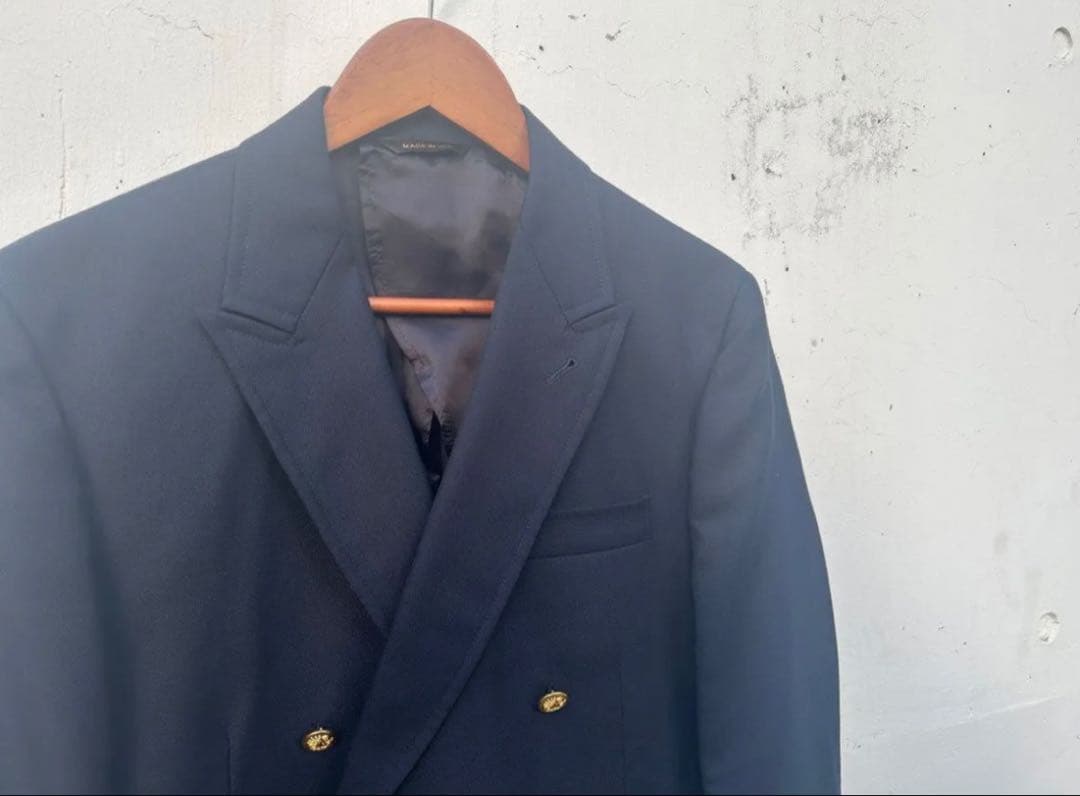 SOUTHWICK（サウスウィック）】アメリカ製ダブル紺ブレザーメタル