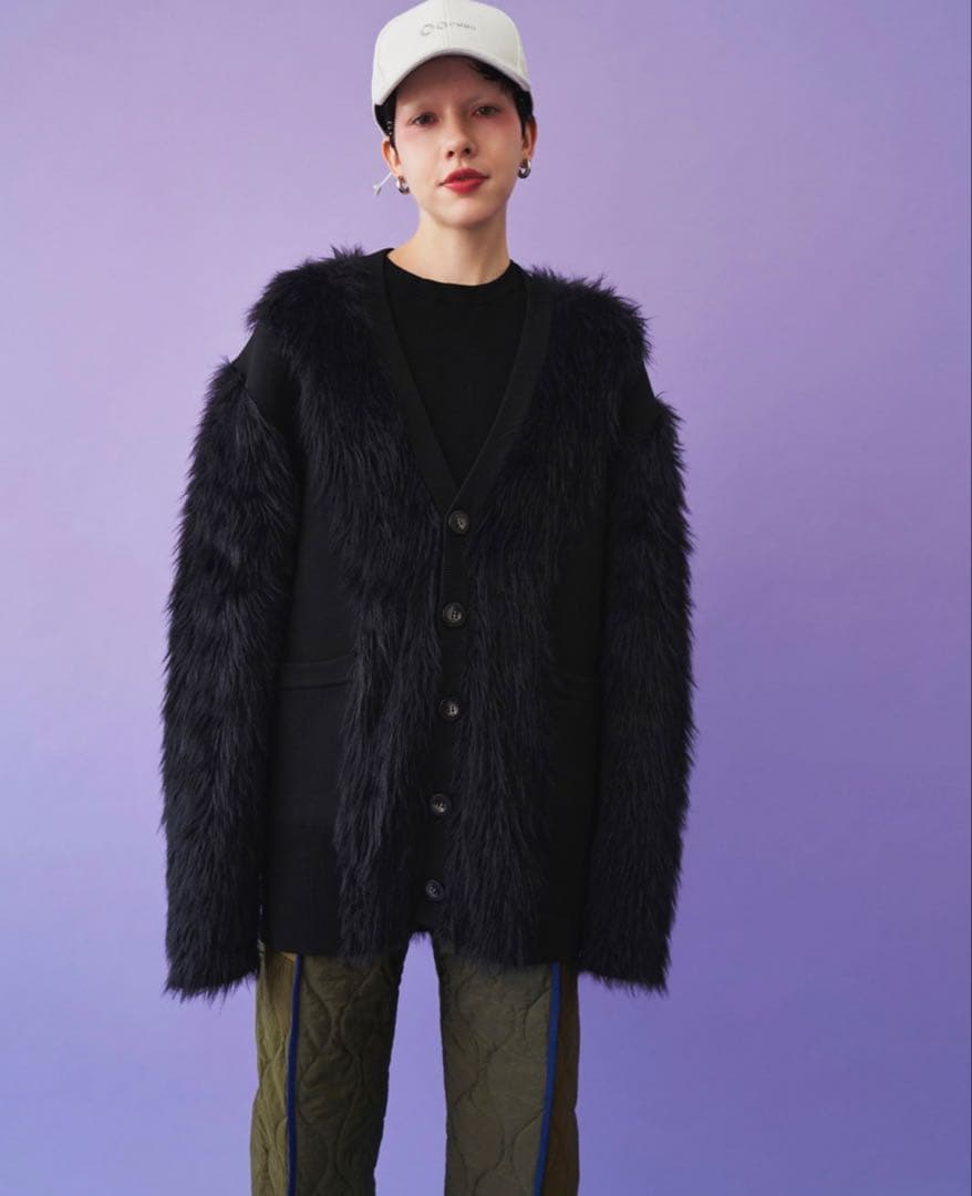 ommo PANEL SHAGGY ニット　新品未使用　値下げしました V NECK SHAGGY KNIT TOP（ニット/セーター）｜OMMO（オーエムエムオー