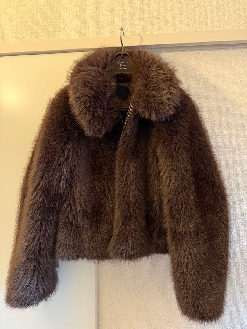 ZARA フェイクファーショートコートダークブラウン S ZW COLLECTION FAUX FUR SHORT COAT - Brown | ZARA United States