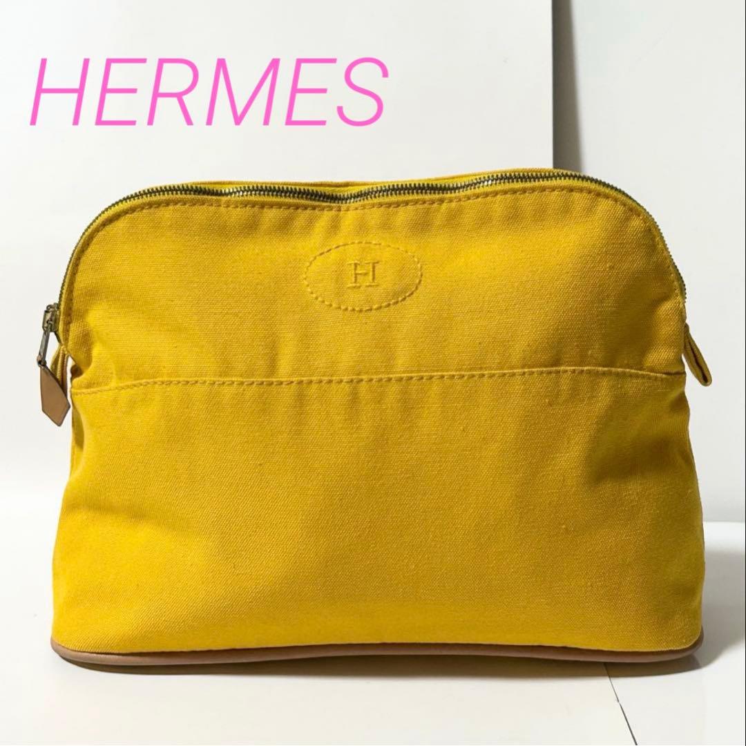 HERMES エルメス ボリードポーチMM コットン マルチポーチ マルチ