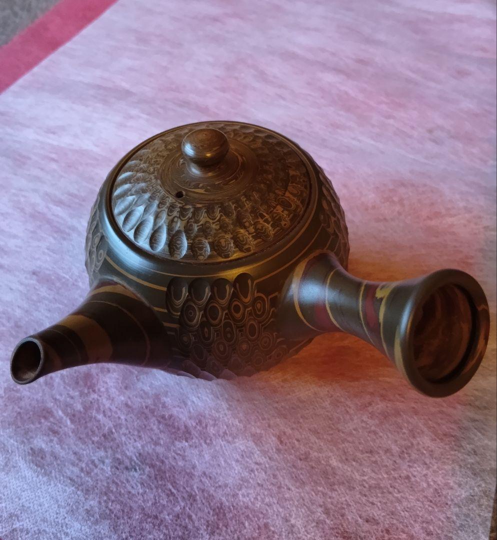 常滑焼 急須 友仙 丸練込 網目カット - メルカリ