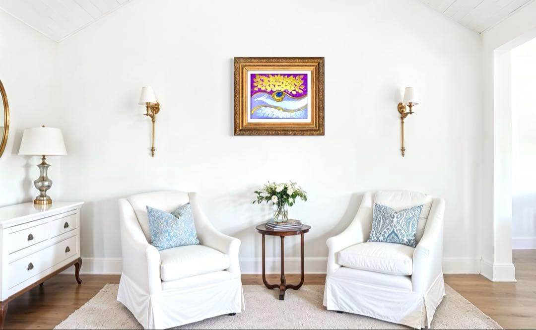 開運絵画 過去世からのメッセージ 金箔 24金 白龍 龍神様