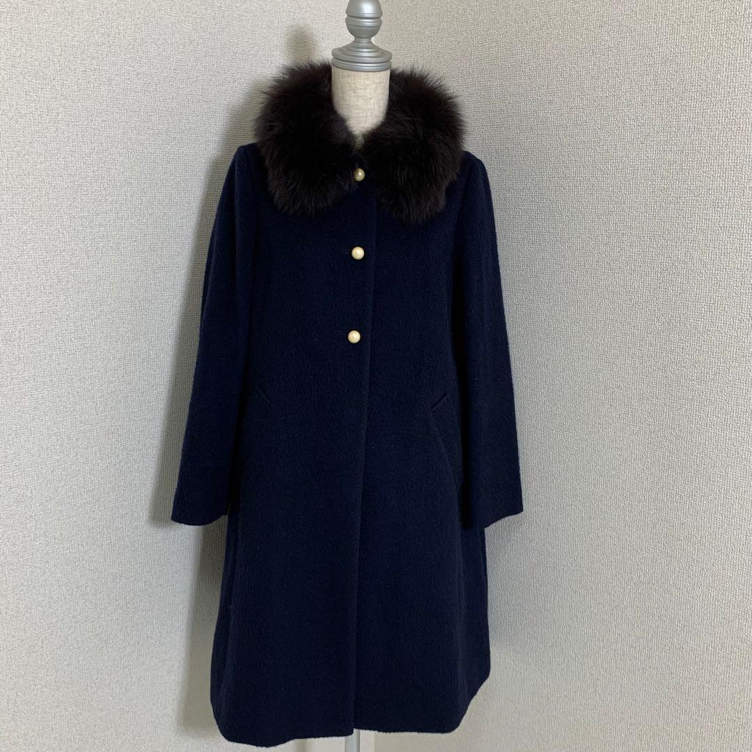 6416【美品】anatelier アルパカ混 フォックスファー 2wayコート