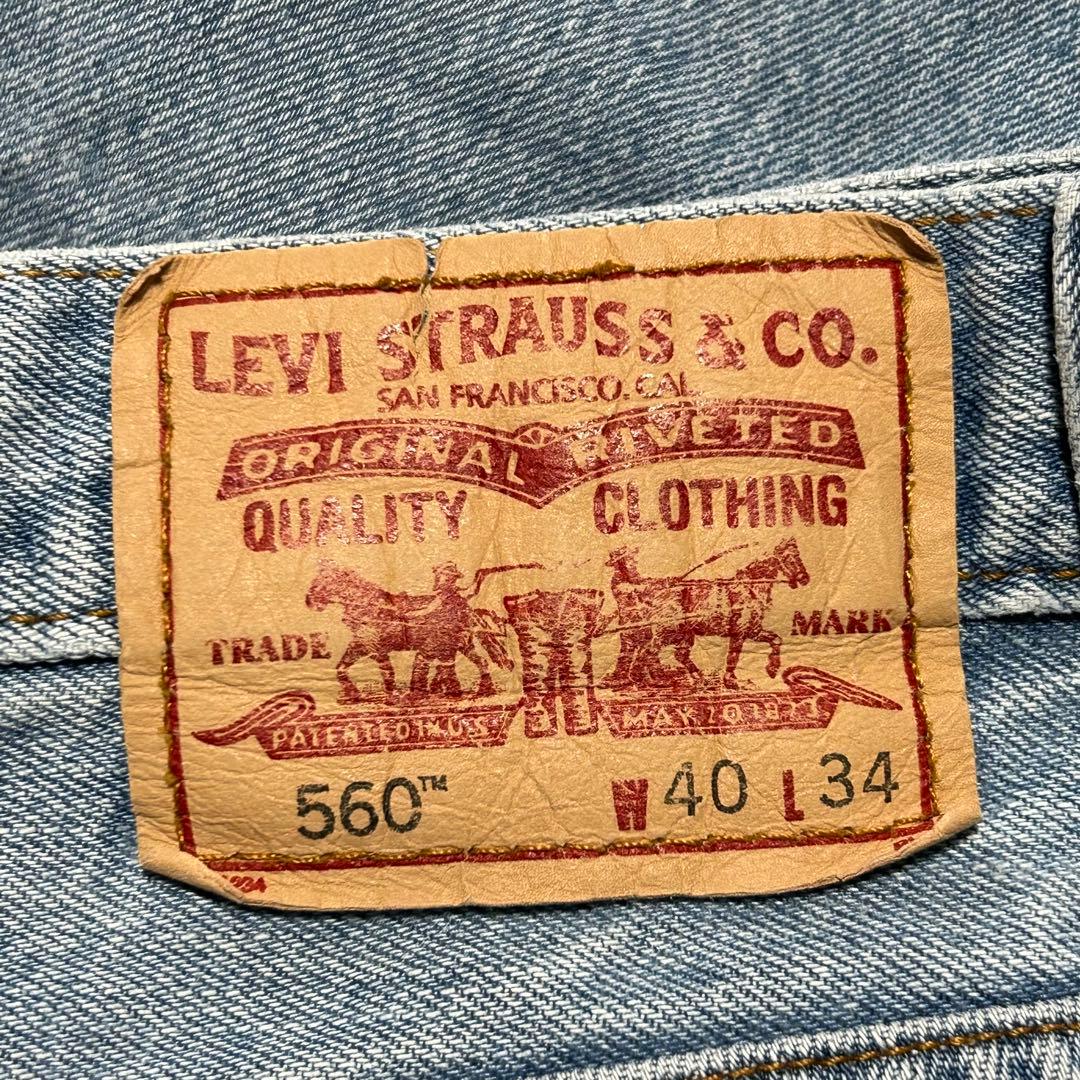 リーバイス560デニムパンツ大バギーワイドテーパードw40アメリカUSA