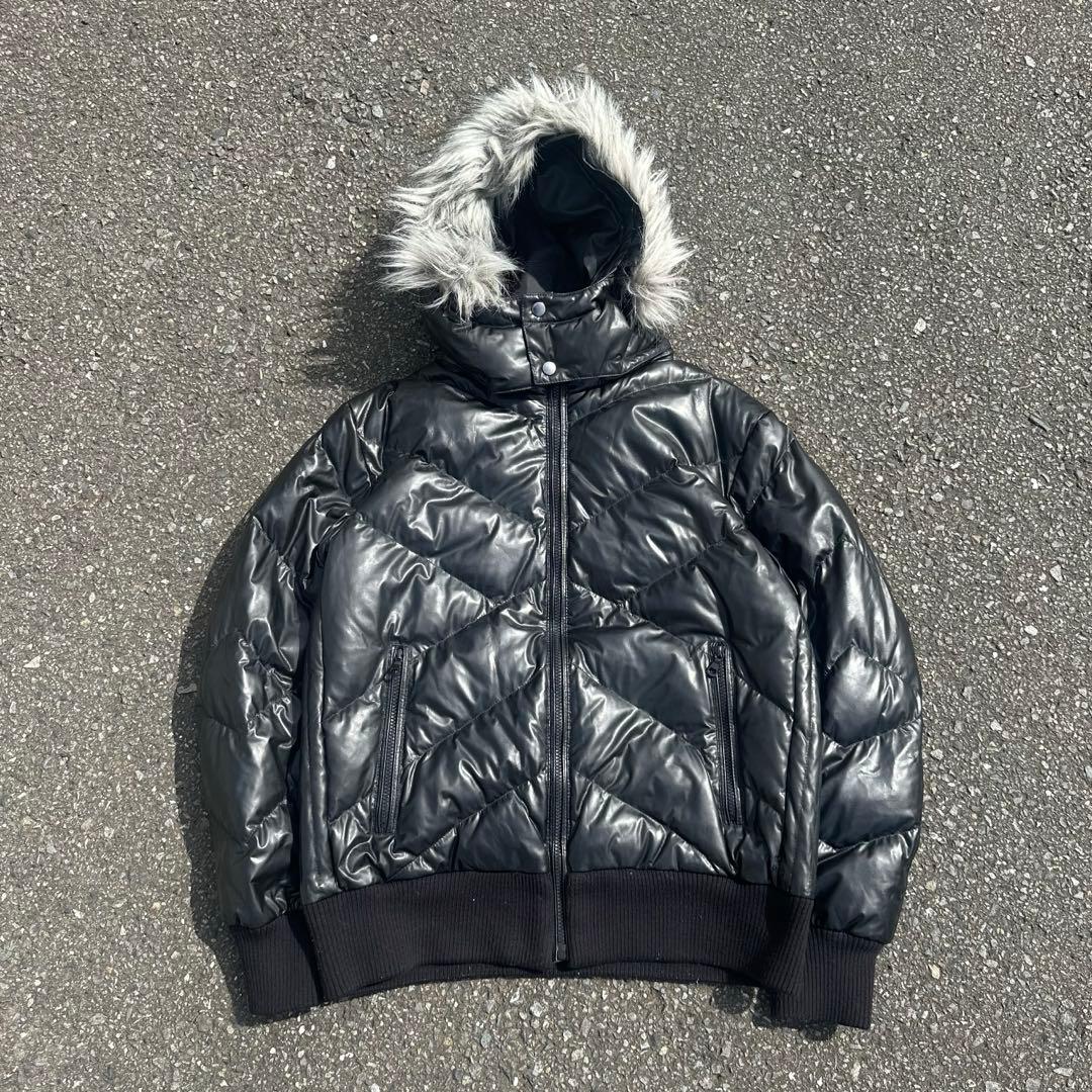 y2k 00s old uniqloファー ダウンジャケット お兄 平成 - メルカリ
