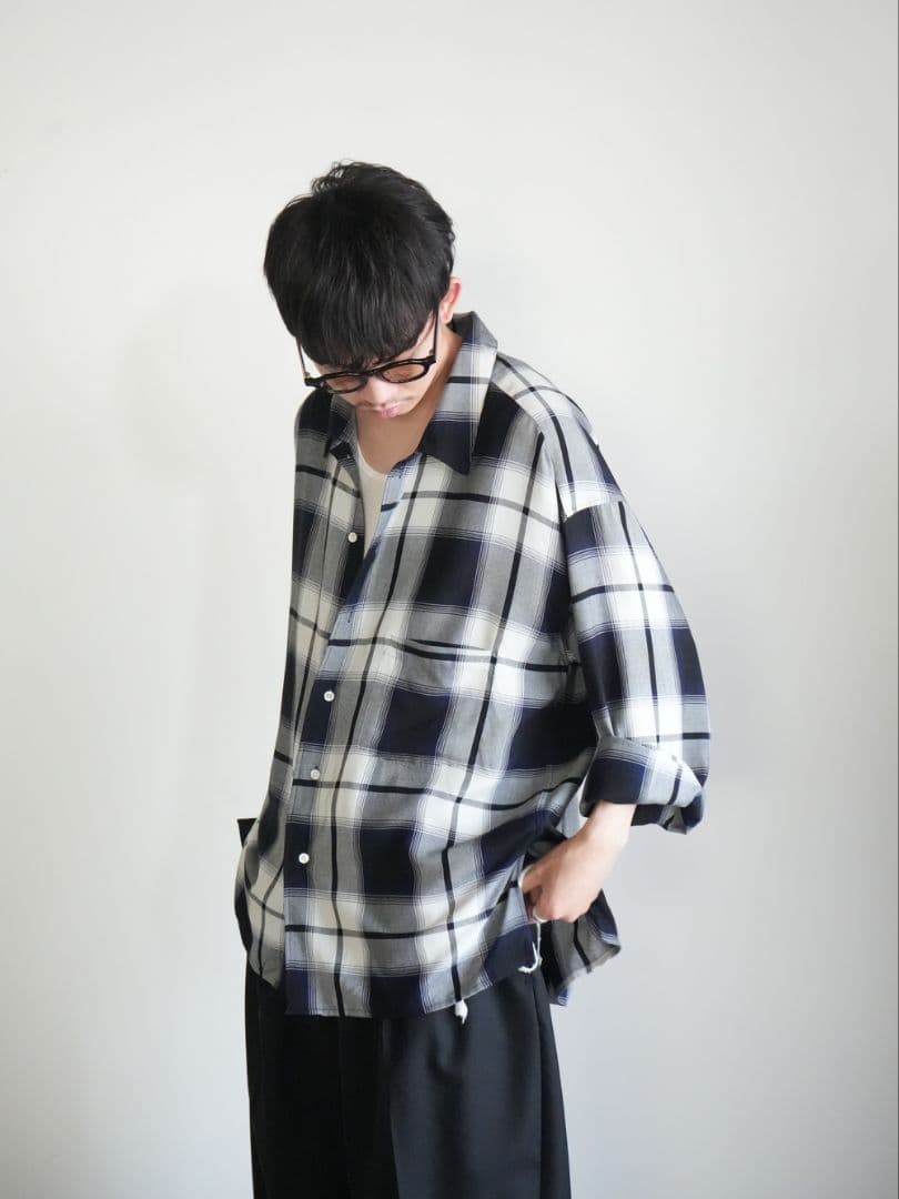 Afiit CHECK SHIRT BLUE サイズ1 25SS - メルカリ