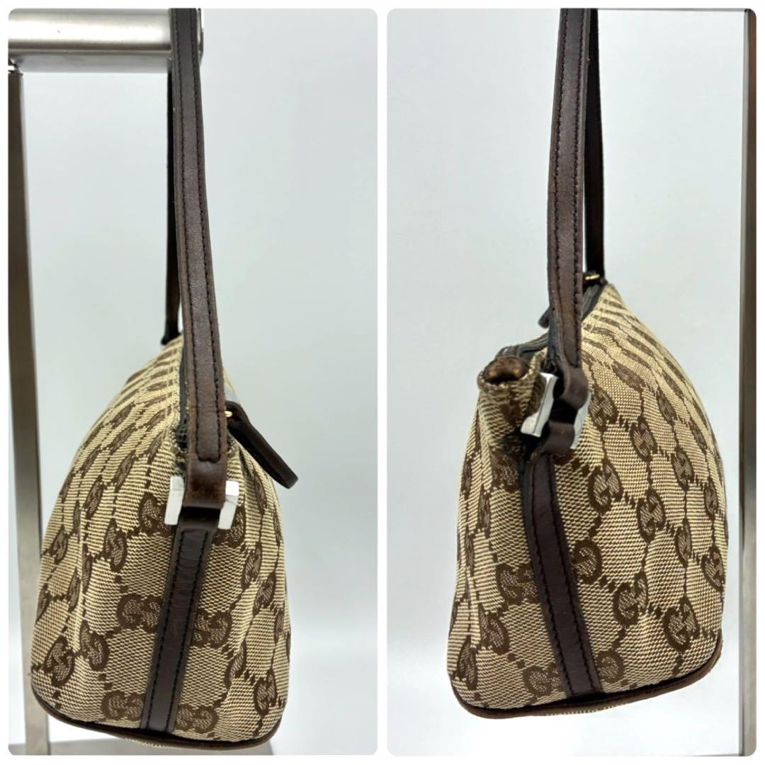 GUCCI グッチ アクセサリーポーチ GG柄 キャンバス ブラウン系