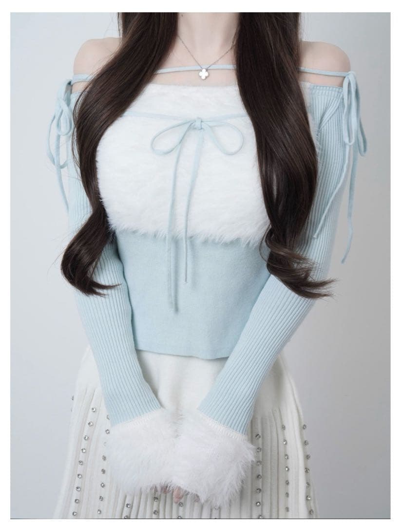 Lumignon ♥ Ribbon bust fluffy tops Lumignonルミニョン Ribbon bust fluffy topsピンク - メルカリ