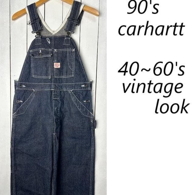 90s carhartt ハートタグ デニムオーバーオール 30 濃紺 復刻 m13599193301_1.jpg?1741868231