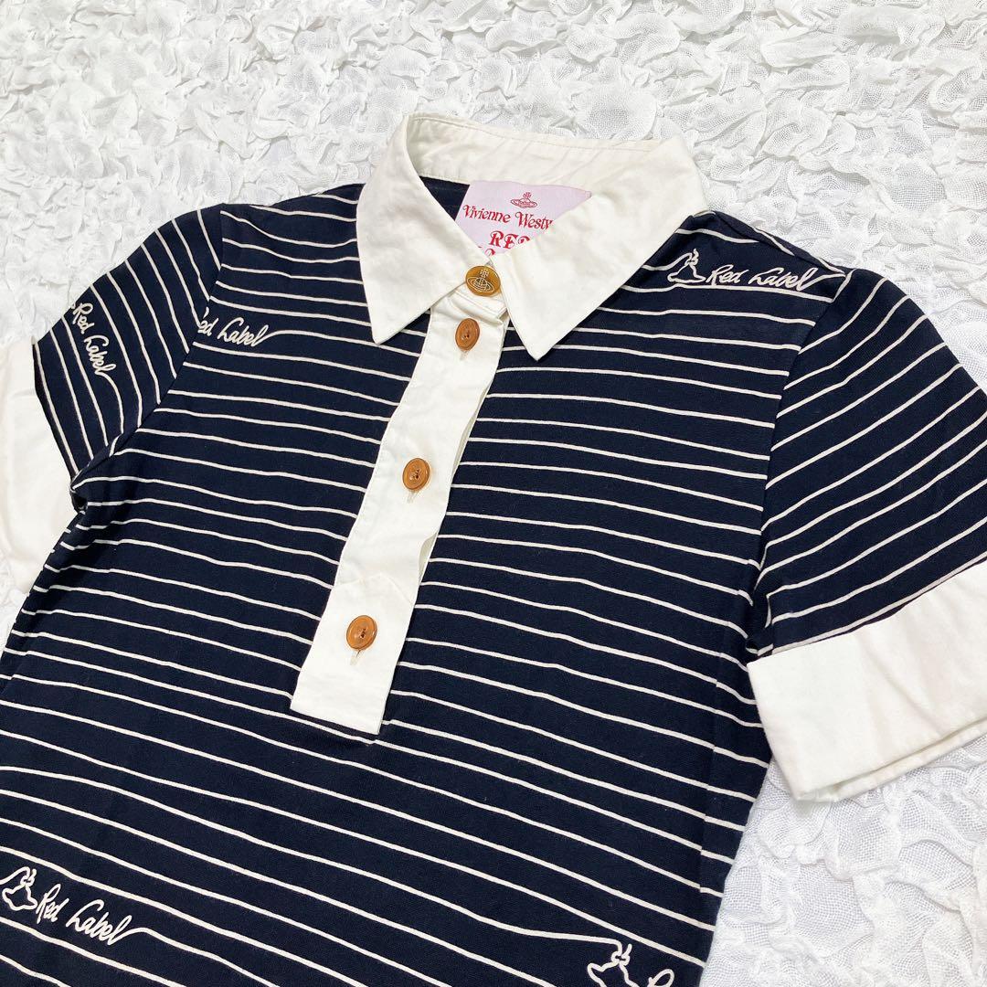 ヴィヴィアンウエストウッド ボーダーポロシャツワンピース オーブ