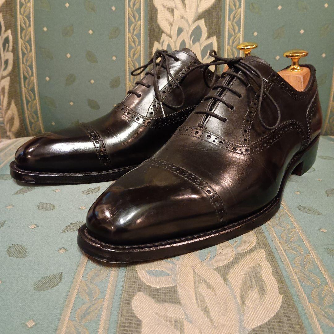 【SHETLANDFOX】クォーターブローグ 黒　　24.5cm