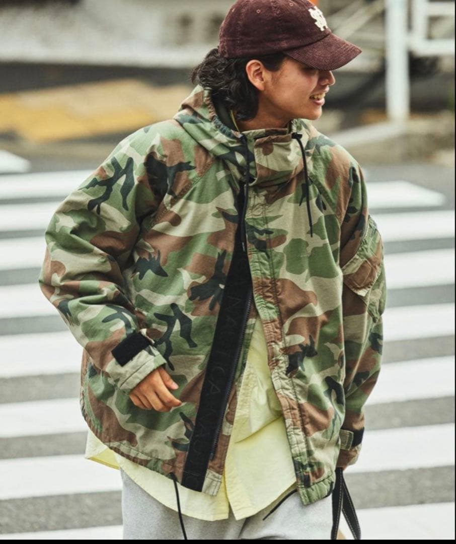 NAUTICA ビックシルエット 中綿キルト ミリタリーショートブルゾン