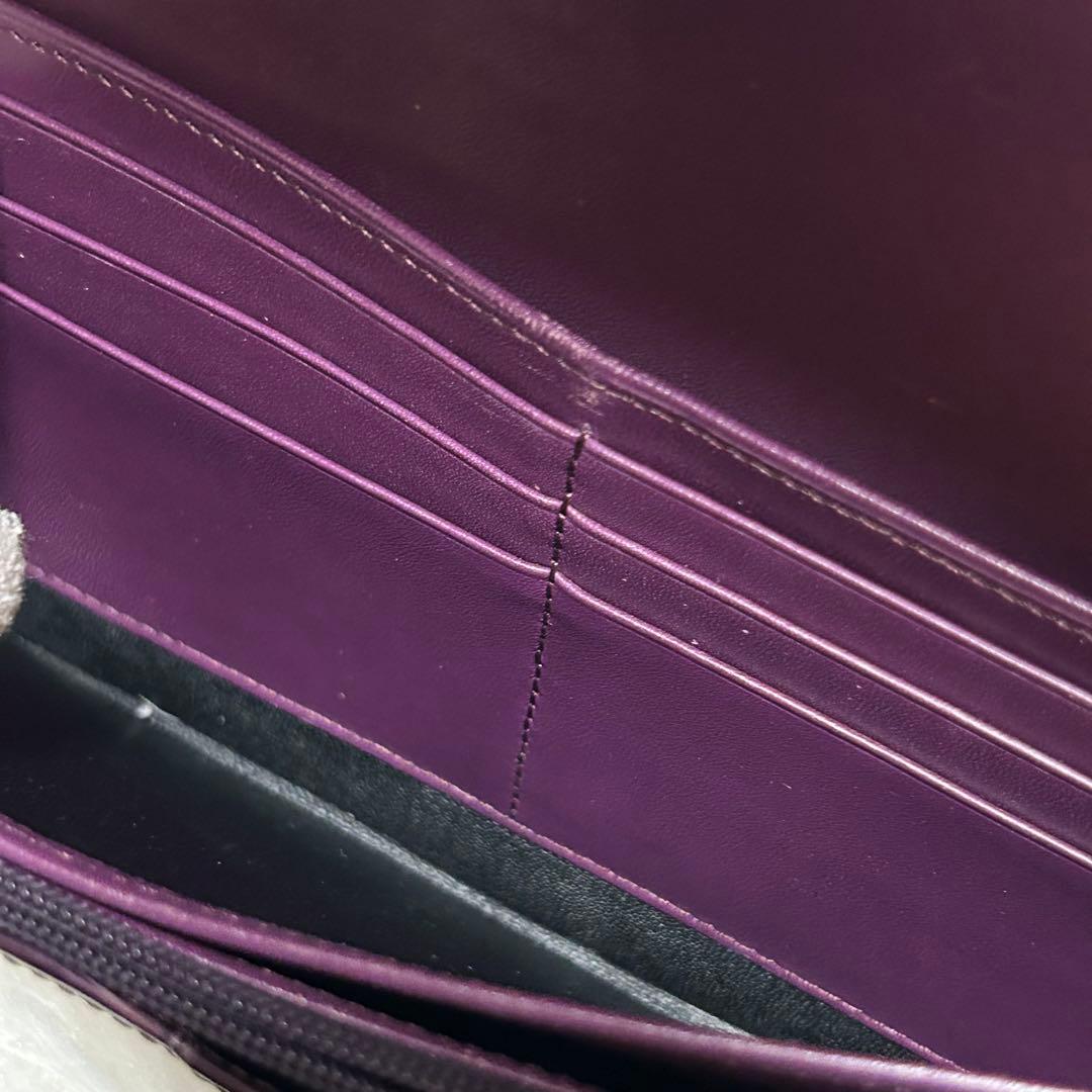 JRA】シャイニークロコダイル 長財布 ワインレッド 穿孔 クロコダイル