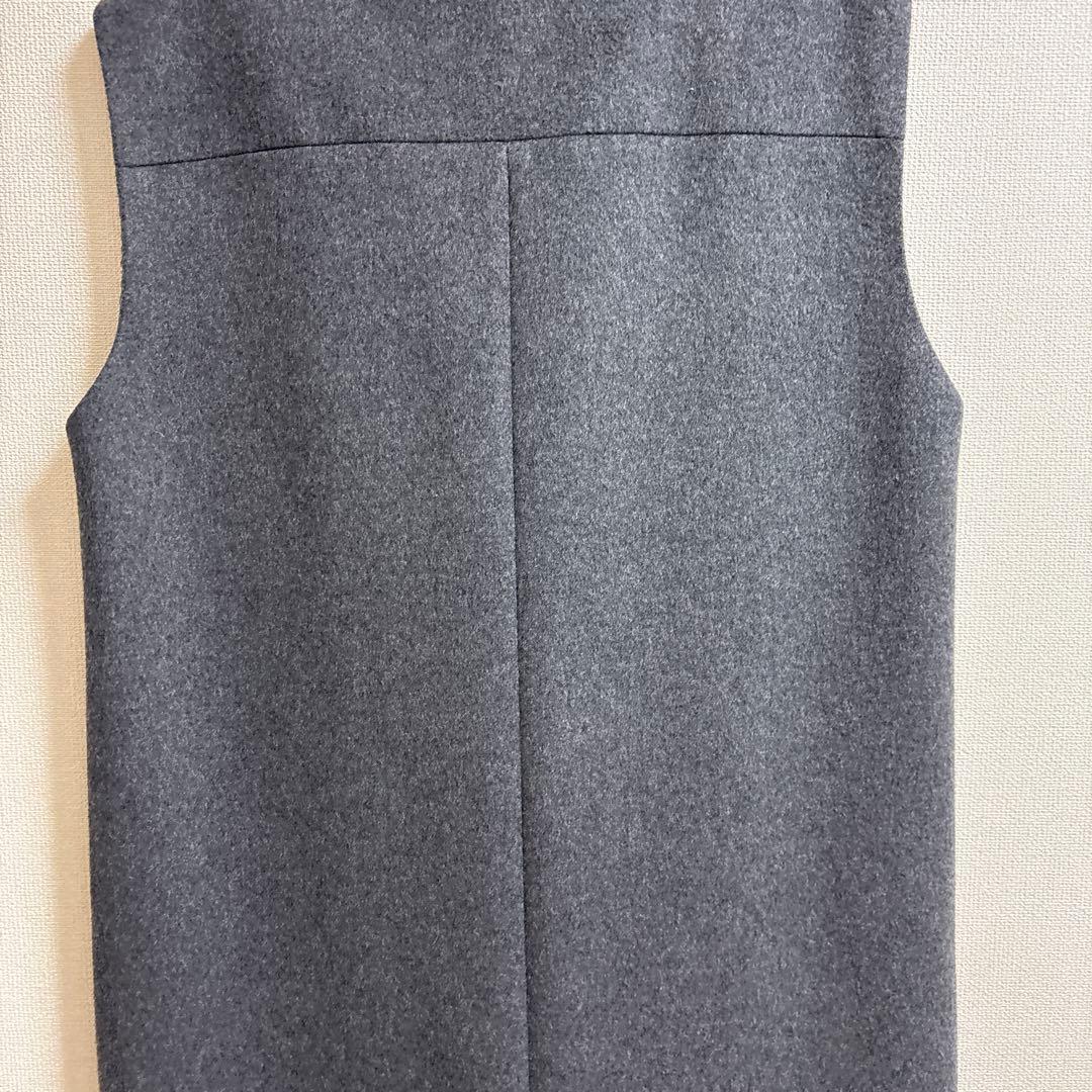 セオリーリュクス 美品 ノースリーブロングワンピース グレー ウール