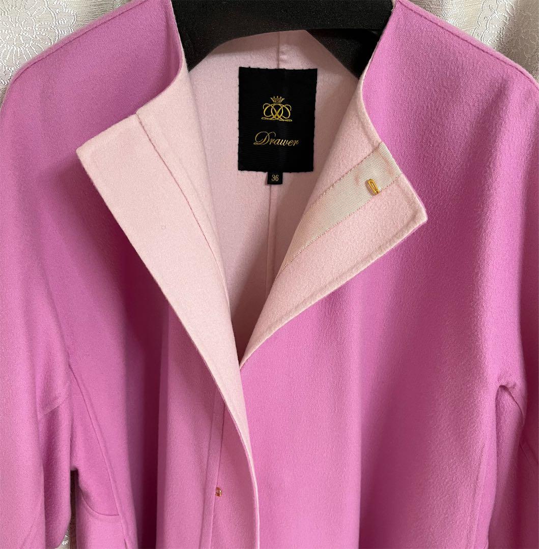 drawer☆ドゥロワー ピンクコート36 美品 - メルカリ