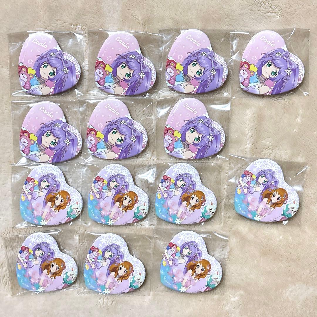 アイカツ プリパラ ガーデンパーティー ハート缶バッジ 真中らぁら