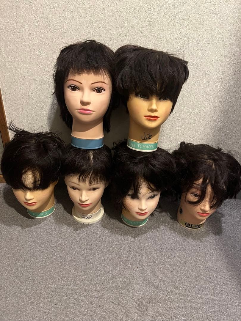 カットウィッグ カットウイック カットマネキン 美容師 理容師 6体送料