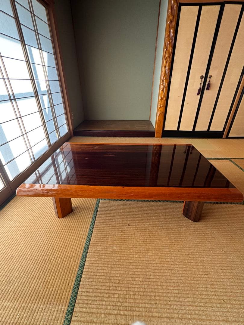 【引き取りok】座卓　高級テーブル　昭和レトロ　一枚板 引き取りok】座卓 高級テーブル 昭和レトロ 一枚板 引き取りok】座卓
