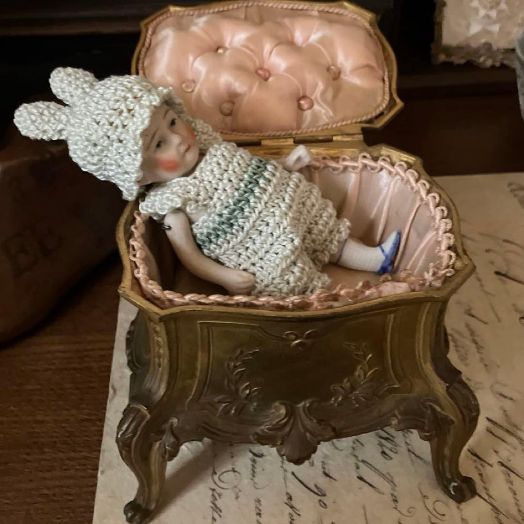 フランスアンティークジュエリーボックス アクセサリーボックス　猫足1800年代 フランスアンティークジュエリーボックス アクセサリーボックス 猫足