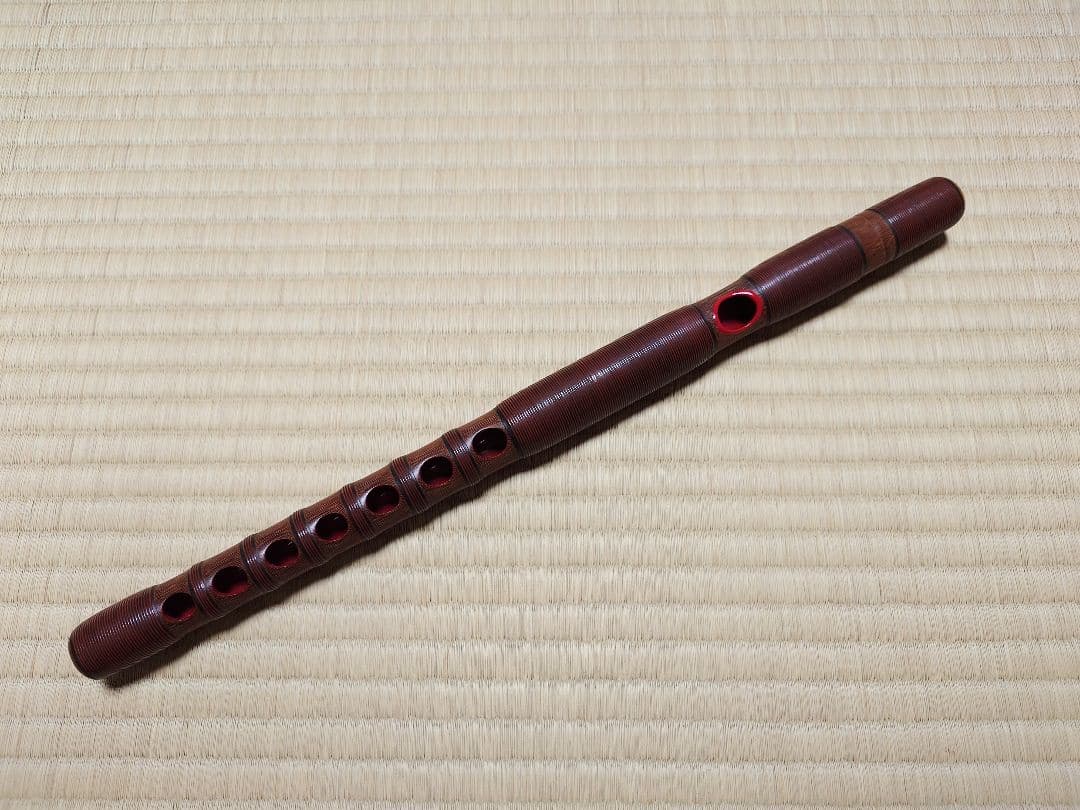 龍笛（朱色・籐巻・煤竹） 吹物 龍笛 煤竹製 龍笛 煤竹・籐巻 | 武蔵野楽器