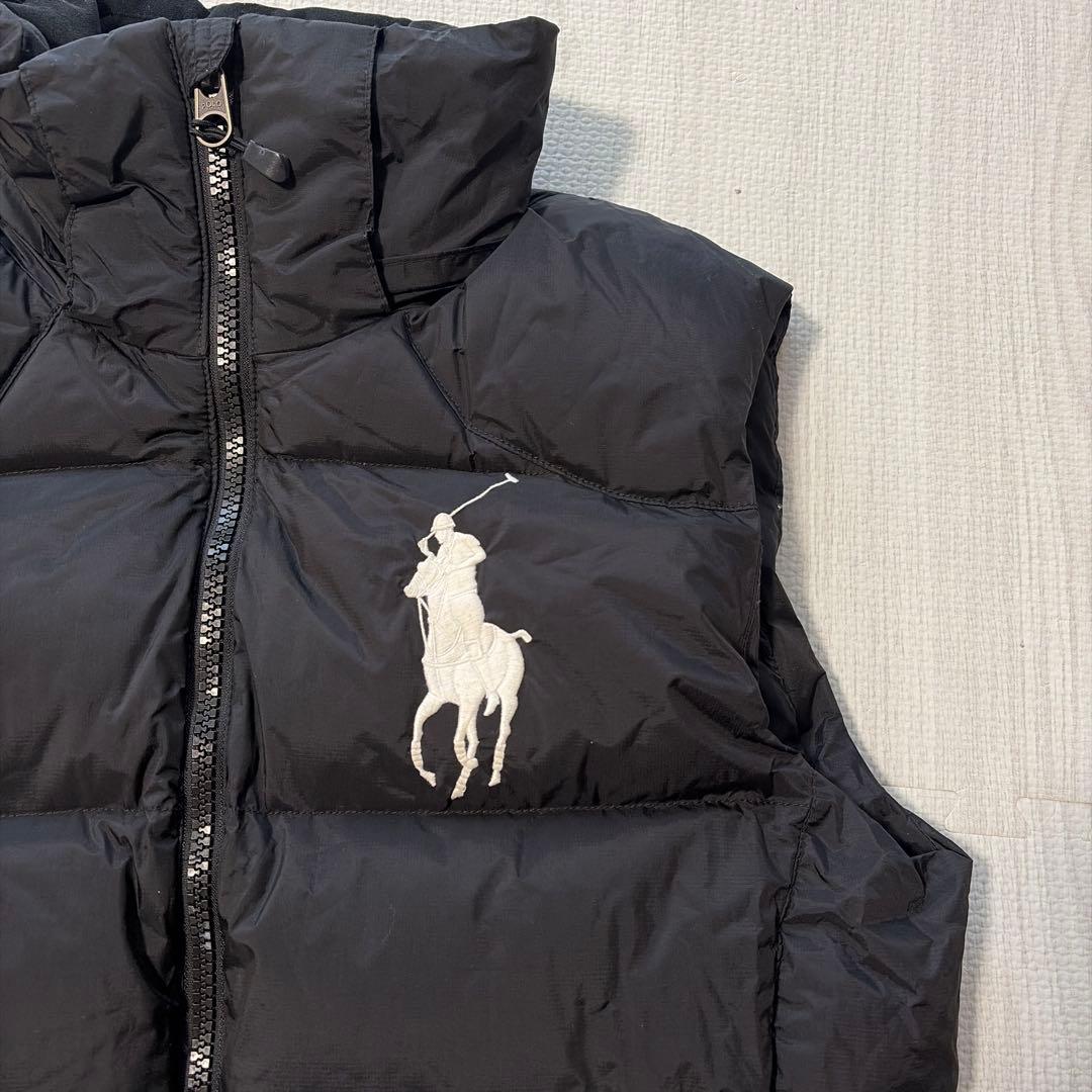 ポロラルフローレン ダウンベスト ビッグポニー刺繍 ブラック L - メルカリ