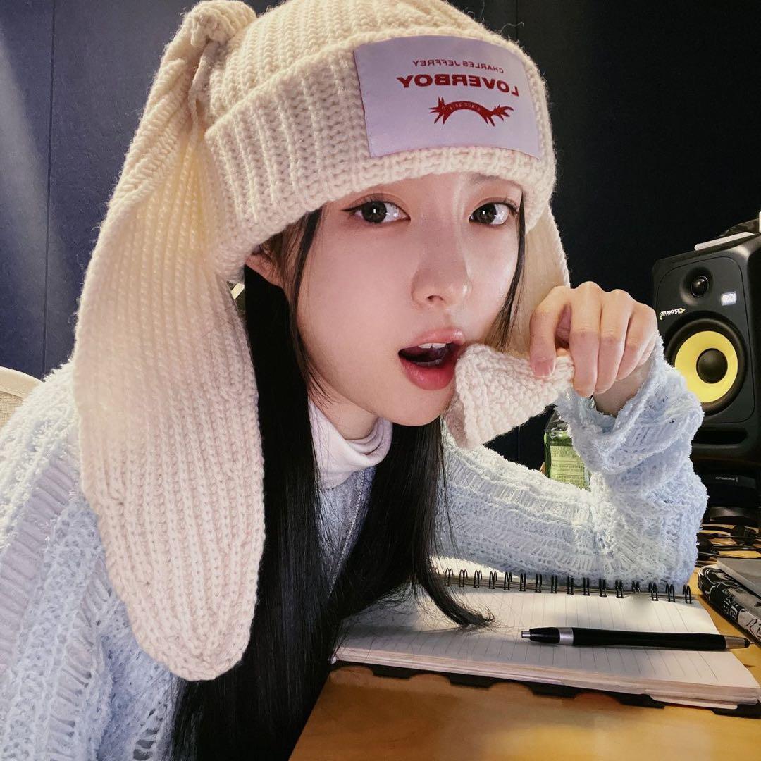 ラバーボーイ ニット帽 韓国アイドル loverboy うさ耳 - メルカリ