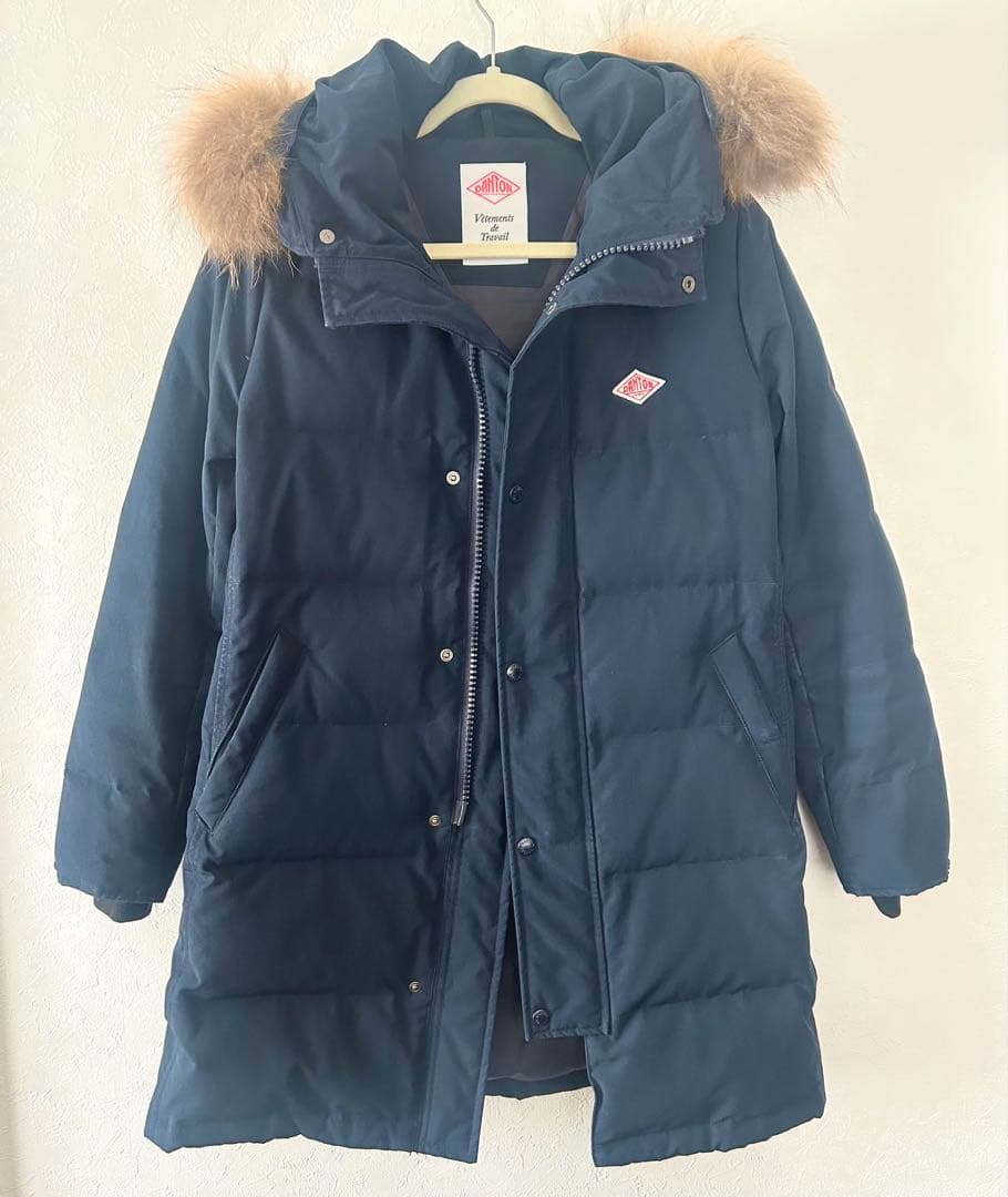ダントン ネイビー ダウンジャケット ファー付き - メルカリ
