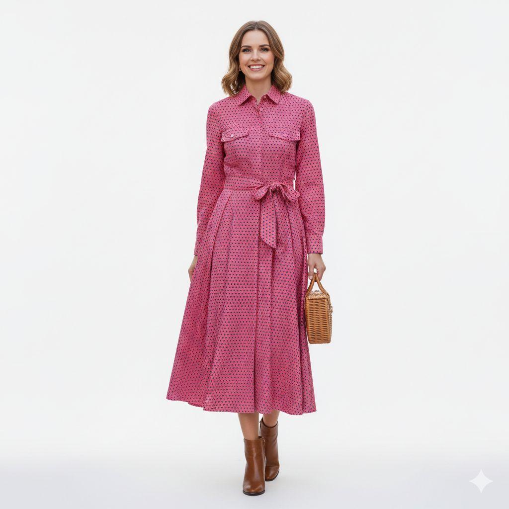 最高級白タグ✨MAXMARA コットンポプリンドレス ロゴボタン ベルト付