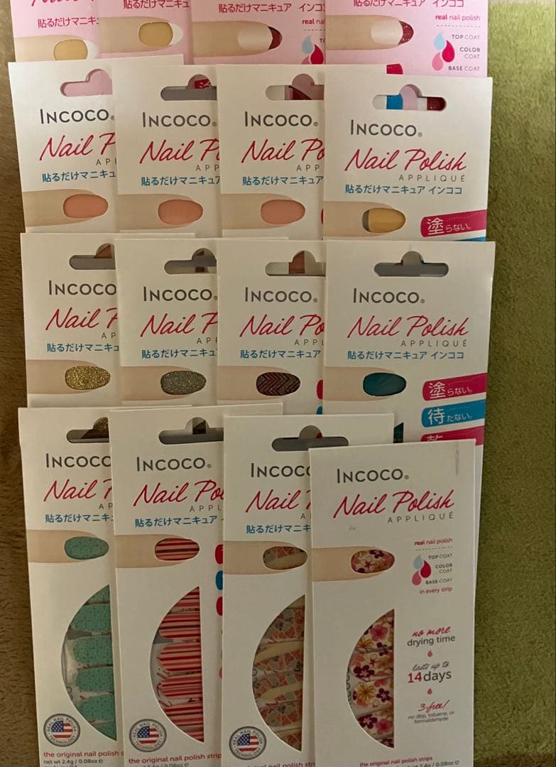 INCOCO インココ ネイルシール 16枚セット　まとめ売り INCOCO（インココ） ネイルシール ジェルネイル風 硬化なし 貼るだけ