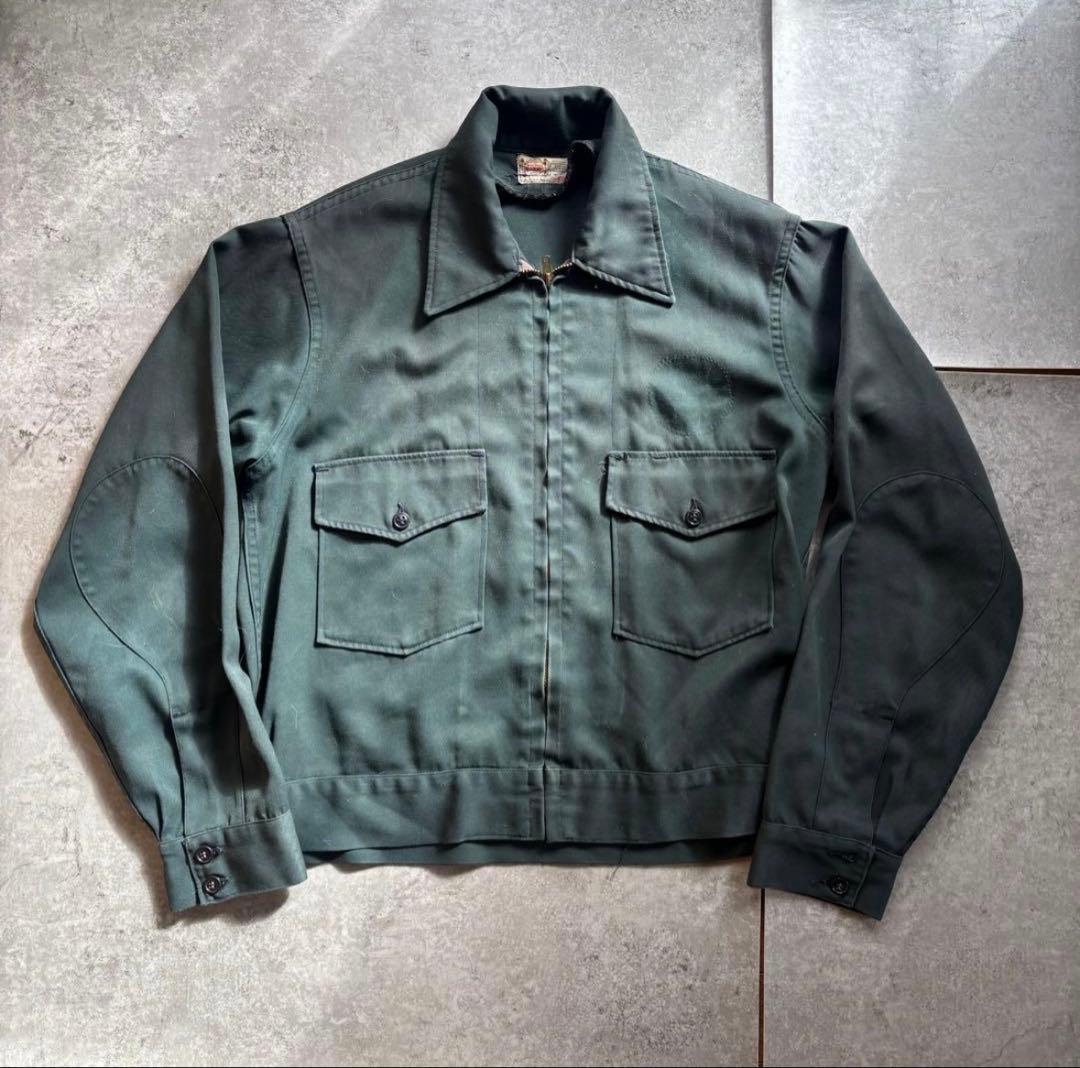 k*b様 ウィップコードジャケット 50s コットン ギャバジン ブルゾン 1950's〜 Unknown Black Whipcord Work Jacket | Un