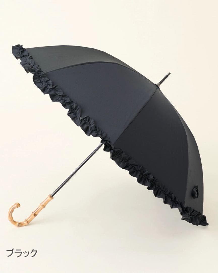 SUN BARRIER 100 長傘 Mサイズ フリル　サンバリア 2段折 フリル / | 完全遮光日傘｜サンバリア100
