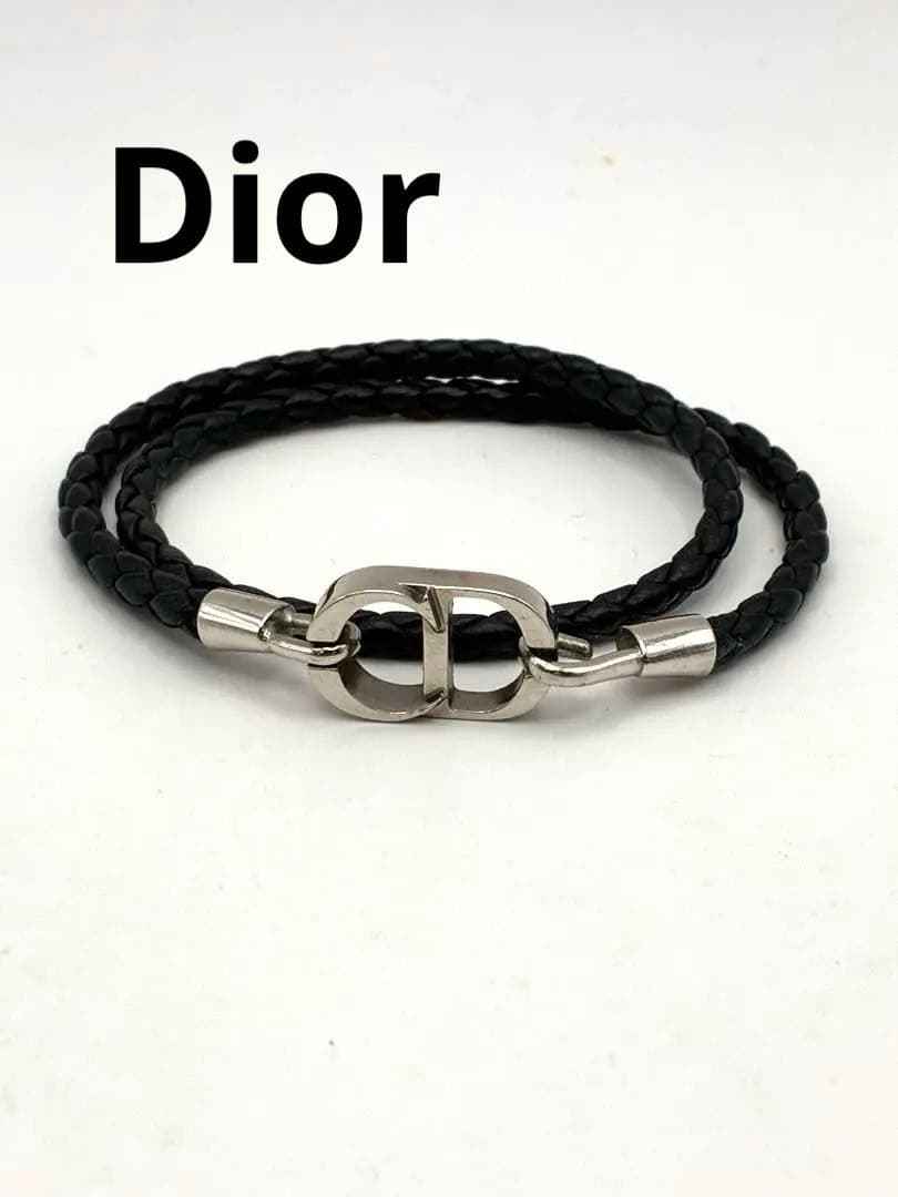 Dior CD Icon ブレイドレザー ダブルブレスレット Coolに決まる【DIOR】CD Iconブレイドレザーダブルブレスレット (Dior