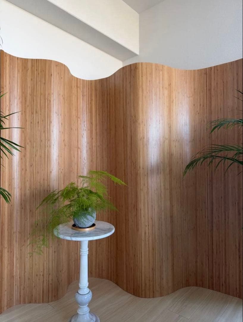 木製 波形パーテーション 縦（高さ）約180cm x 横幅200cm 送料込み