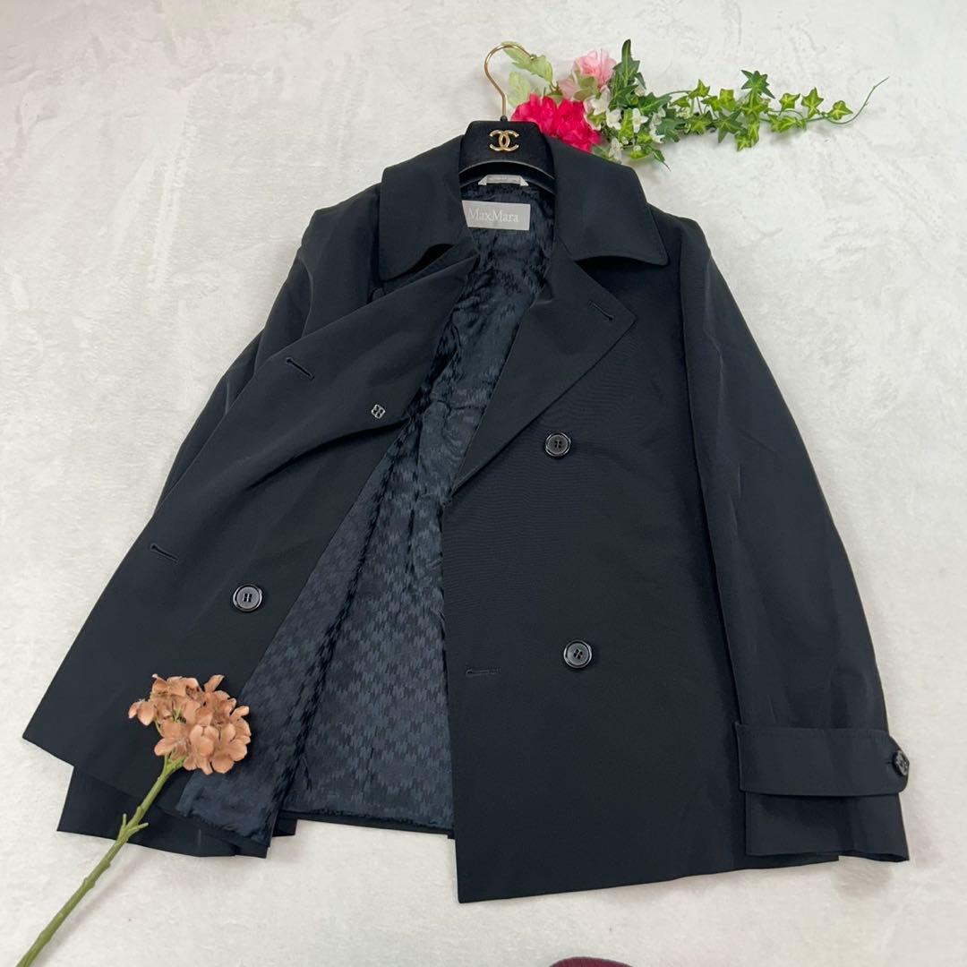 J434 M 40 マックスマーラ ショート丈 トレンチコート レディース