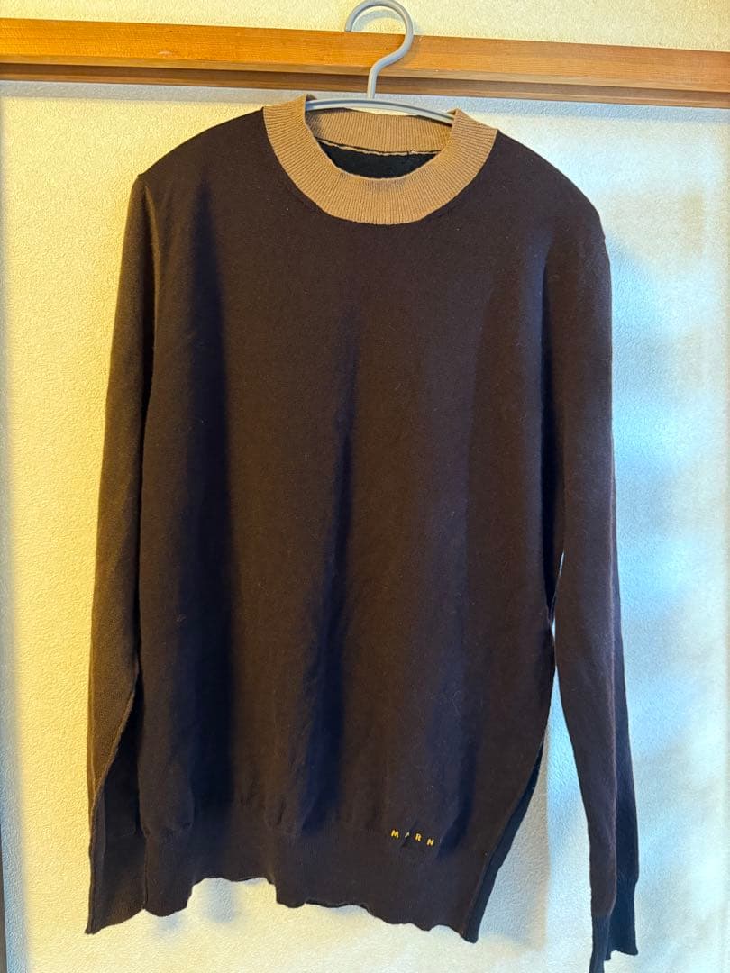 MARNI(マルニ)ブラウン クルーネックセーター 楽天市場】MARNI マルニ クレイジーパターン ミニロゴ刺繍 ニット