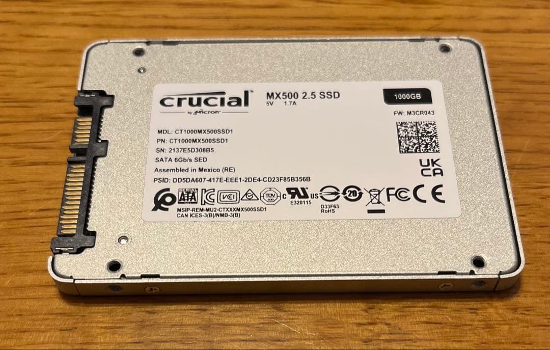 crucial MX500 2.5インチ SSD 1000GB - メルカリ